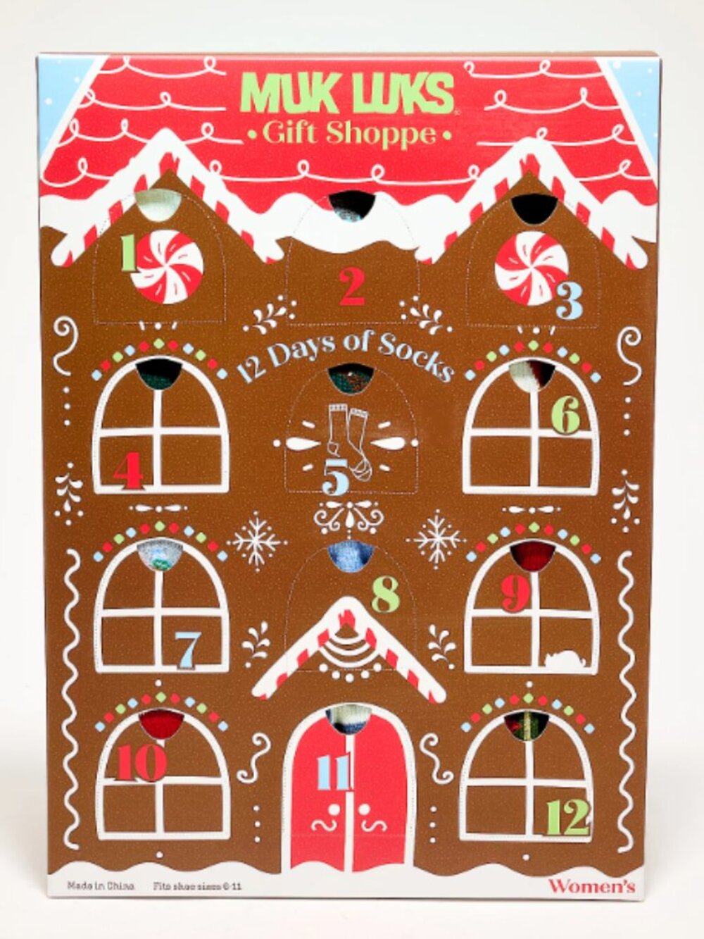 MUK LUKS Women's 12 Days of Christmas Socks